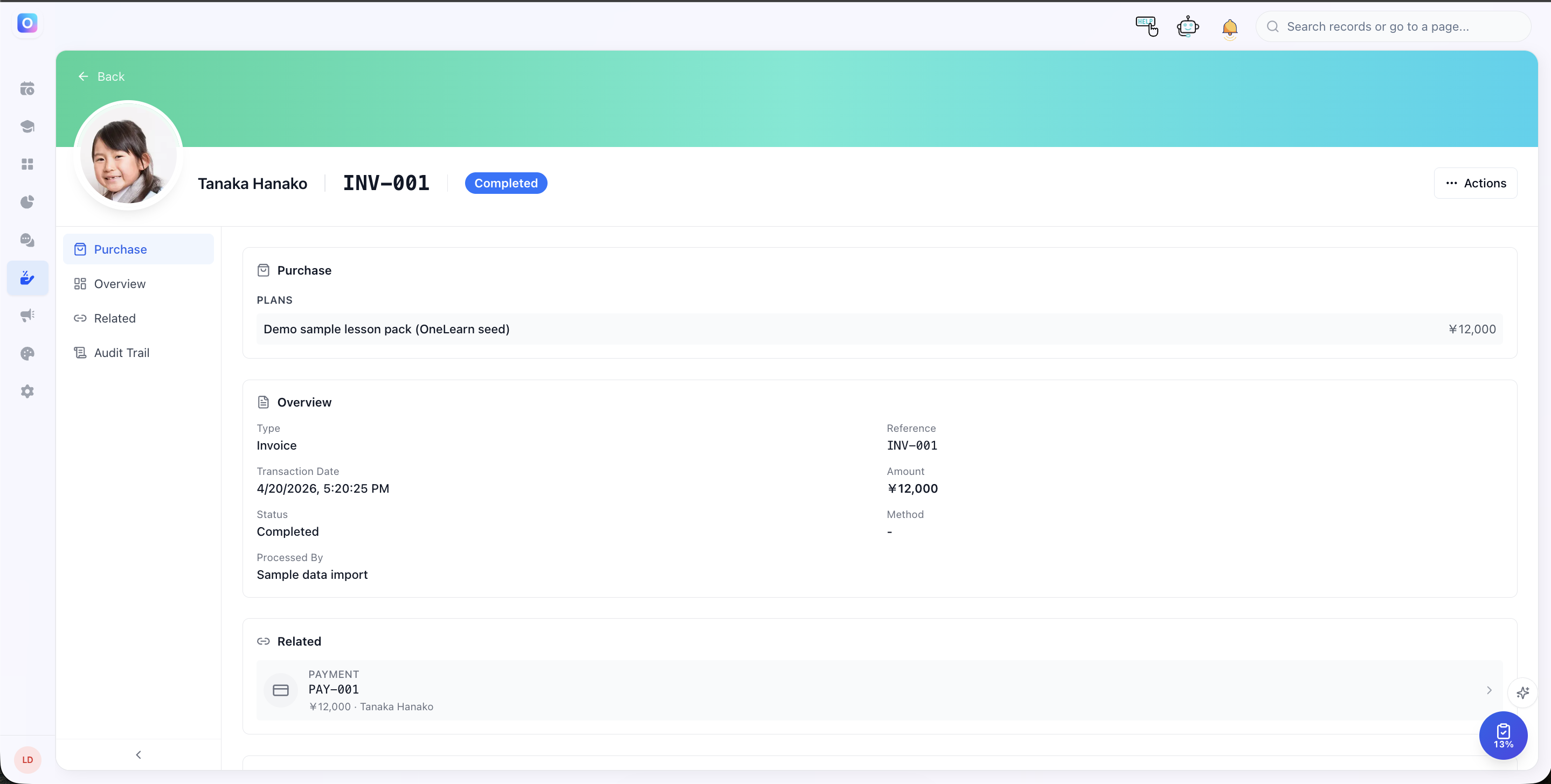 OneLearn — recurring contracts and invoice plans